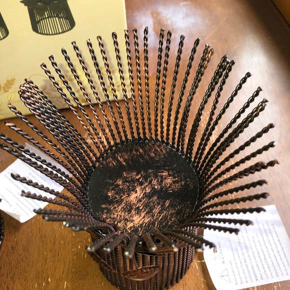 NIB SET of 3 Metal Harvest Candle Holders - Picture 3 of 15